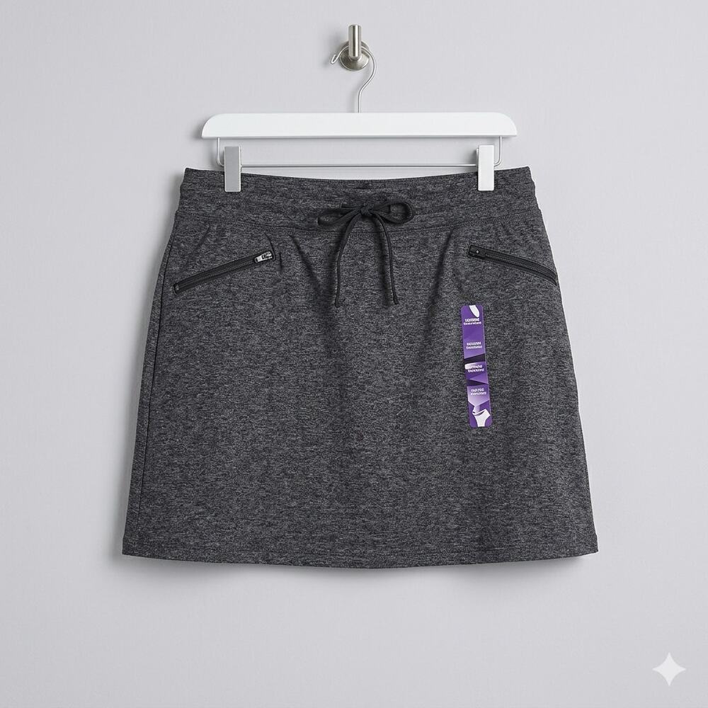 Tangerine Athletic Skort Women's XXL Gray Heather Built In Shorts Zip Pocket NWT